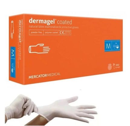 Manusi latex nepudrate DERMAGEL M 100/cutie