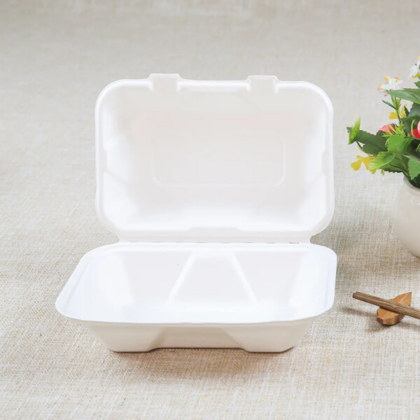 Caserola meniu mic Bio cu capac din trestie de zahar, 230*155*76 mm 50/set