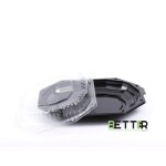 Platou oval negru cu capac 335*250*38mm 10/set - imagine 2