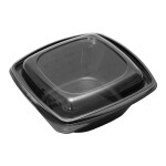 Caserola patrata neagra + capac transparent 1000cc 50/set - imagine 2