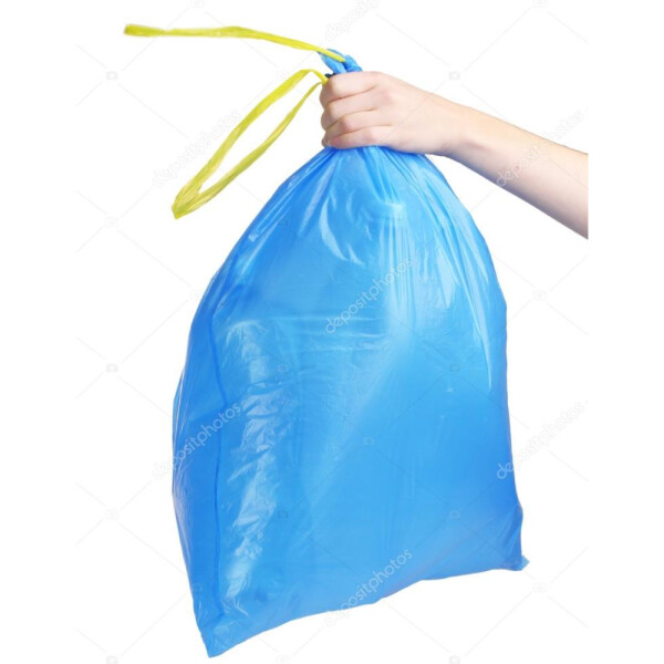 Saci menaj albastri cu snur 240L 10/rola